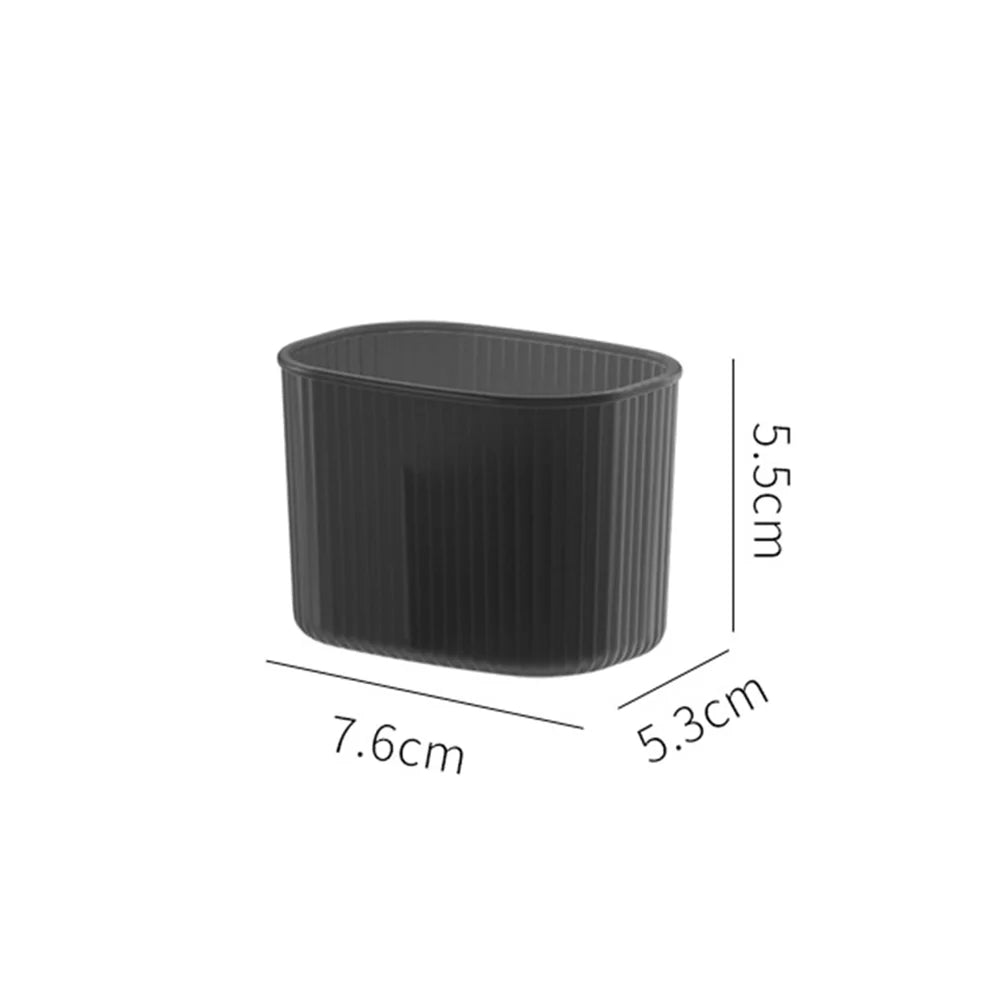 Desktop Cosmetics Storage Box Toiletries Cotton Swab Container Bathroom Accessories Brushes Makeup Organizer Case Lipsticks Box Oasis Select Black-SMALL