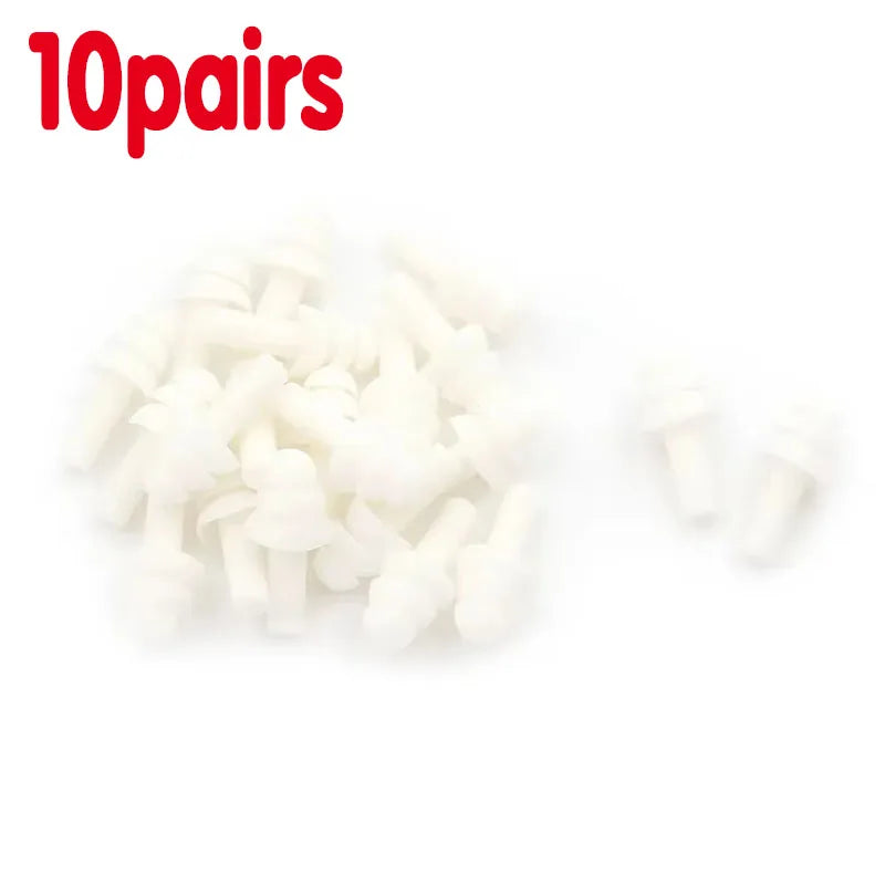 10/30 Pairs Silicone Ear Plugs Sound Insulation Ear Protector Anti Noise Snore Comfortable Sleeping Earplugs For Noise Reduction Oasis Select 10pairs White