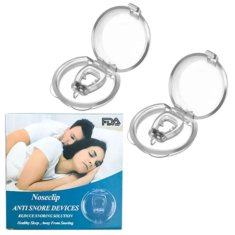 Silicone Magnetic Anti Snore Stop Snoring Nose Clip Sleep Tray Sleeping Aid Apnea Guard Night Device with Case Anti Ronco Oasis Select