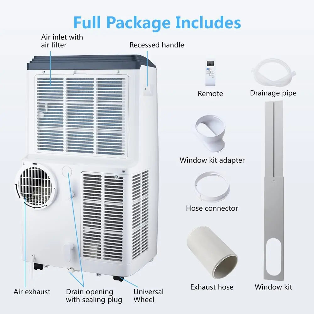 DUTRIEUX 14000 BTU Portable Air Conditioner – WiFi & Remote