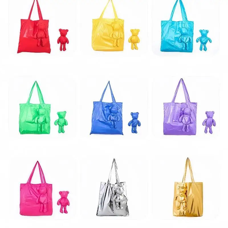 Cute Doll Mini Foldable Shopping Bag Women's Portable Tote Bag 인형 미니 접이식 쇼핑백 Сумка женская Reusable Pouch Oasis Select