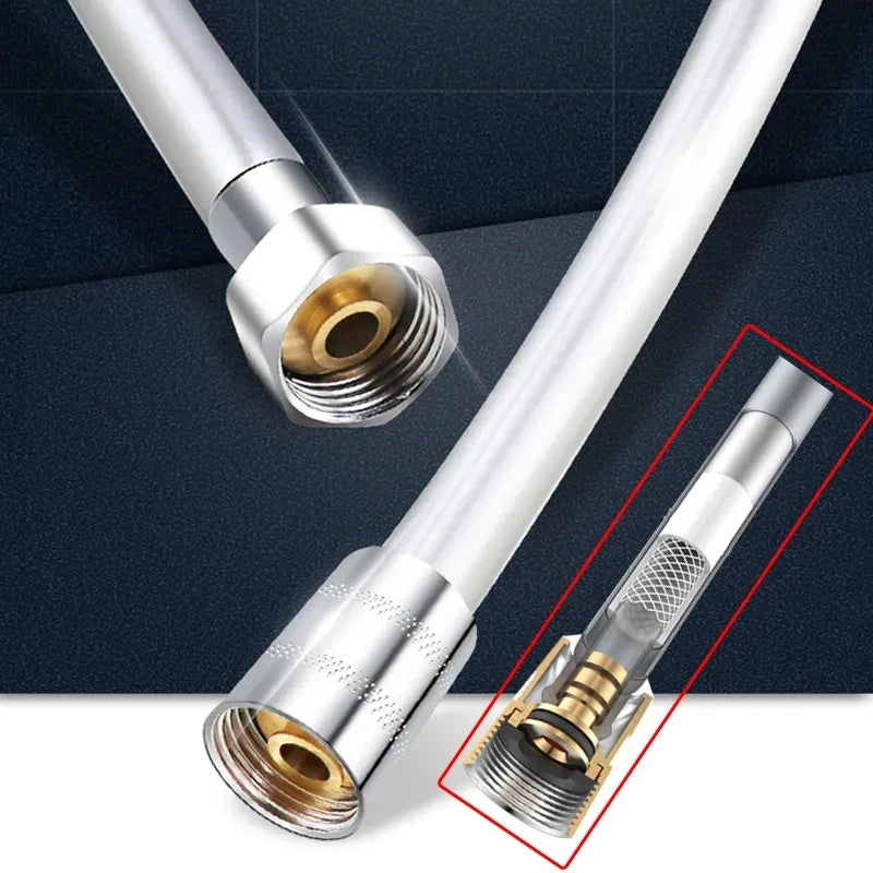 1.5/2.0M PVC Silicone Shower Head Hose Flexible Pipe Tube High Pressure Water Powerful Multilayer Plumbing Bathroom Accessories Oasis Select