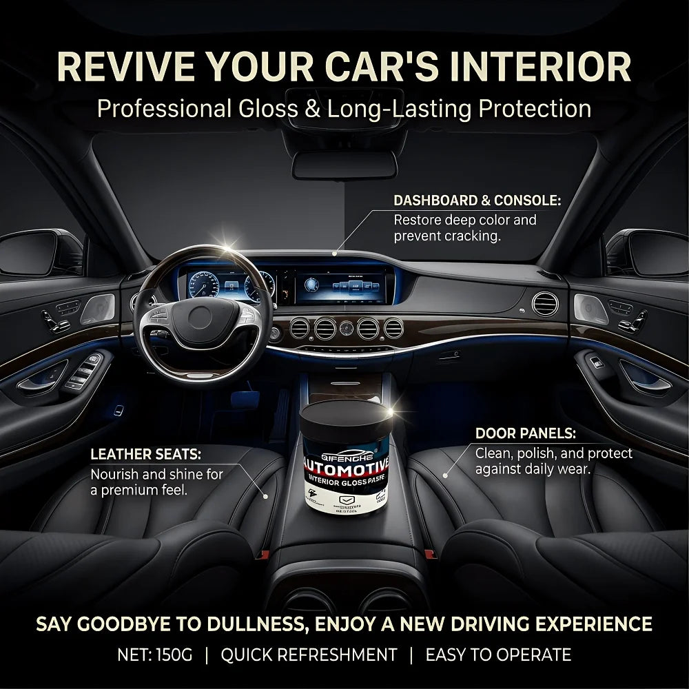 150g Car Plastic Restorer, Dashboard Polish & Tire Shine Paste Car Detailing Paste Oasis Select