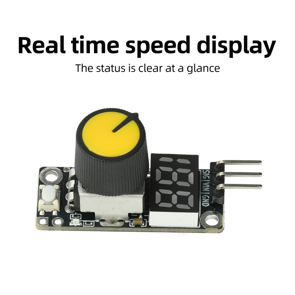 DC 3-24V PWM Speed Controller Module Real-time Speed Percentage LED Display Built-in Start Stop Switch PWM Frequency Oasis Select