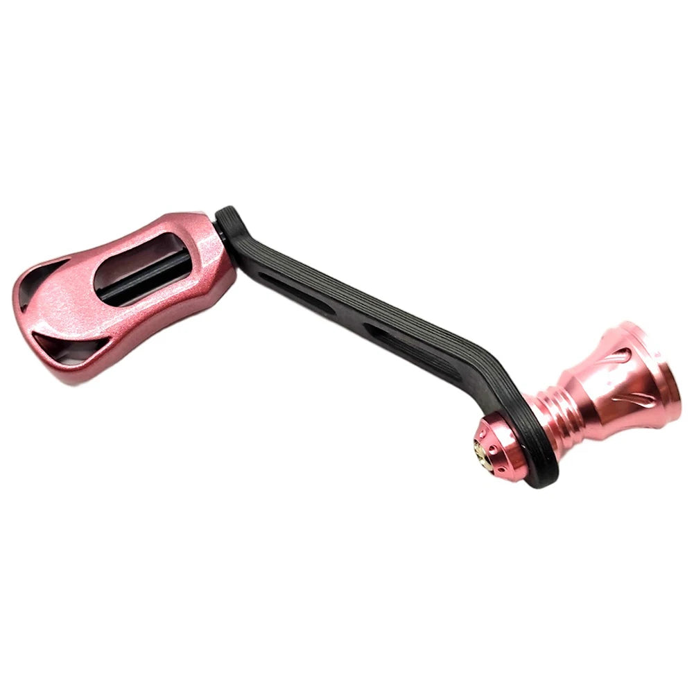 70MM Carbon Fiber Knob Single Handle For Daiwa For FUEGO Rocker Arm Handle Screw In Spinnings Reel Replacement Fishing Tools Oasis Select pink