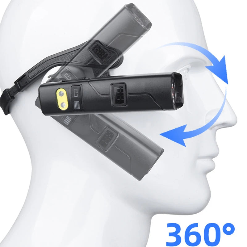 Outdoor Lightweight Detachable Headband Flashlight IR Motion Sensor Headlamp 5 Mode Rechargeable Headlight Ear-hanging Head Lamp Oasis Select