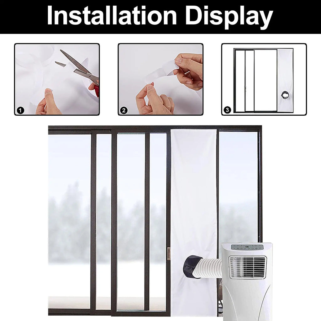 Air Conditioner Window Vent Kit Waterproof Air Conditioner Sealing Cloth Mobile Air Conditioner Baffle for Sliding Horizontal Oasis Select