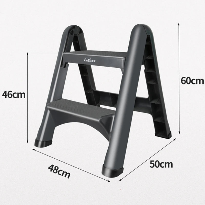 Plastic Folding Ladder,2 Step,Easy to Store for Household,Kitchen Bedroom Use,Shopping Mall,Stairs,Attic,Sturdy 200KG Oasis Select