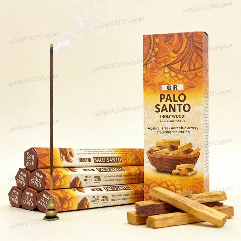 6 Boxes High-end Natural Palo Santo Incense Sticks，23cm Business Sandalo Dragons Blood White Sage Scents for Home Spa Meditation Oasis Select