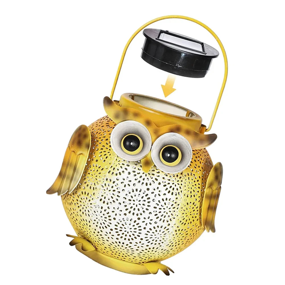 Hanging Solar Owl Lantern – Iron Art Outdoor Garden Light Solar Garden Lantern Oasis Select
