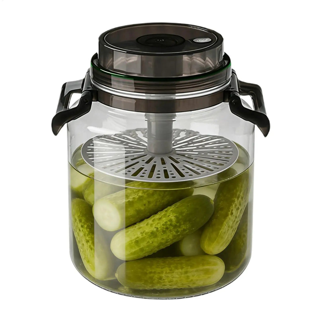 Pickle Jars 5L Airtight Round Storage Canister with Handle Pickle Holder for Brewing Kitchen Pantry Counter Countertop Food Oasis Select