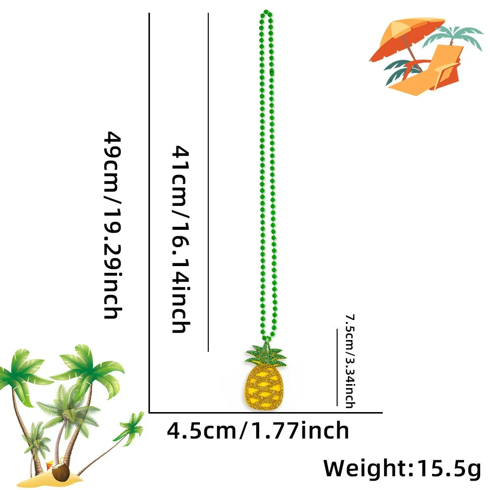 Summer Beach Party Necklace Tropical Charms for Hawaiian Themed Mardi Gras Plastic Beads - Flamingo Crab Oasis Select G