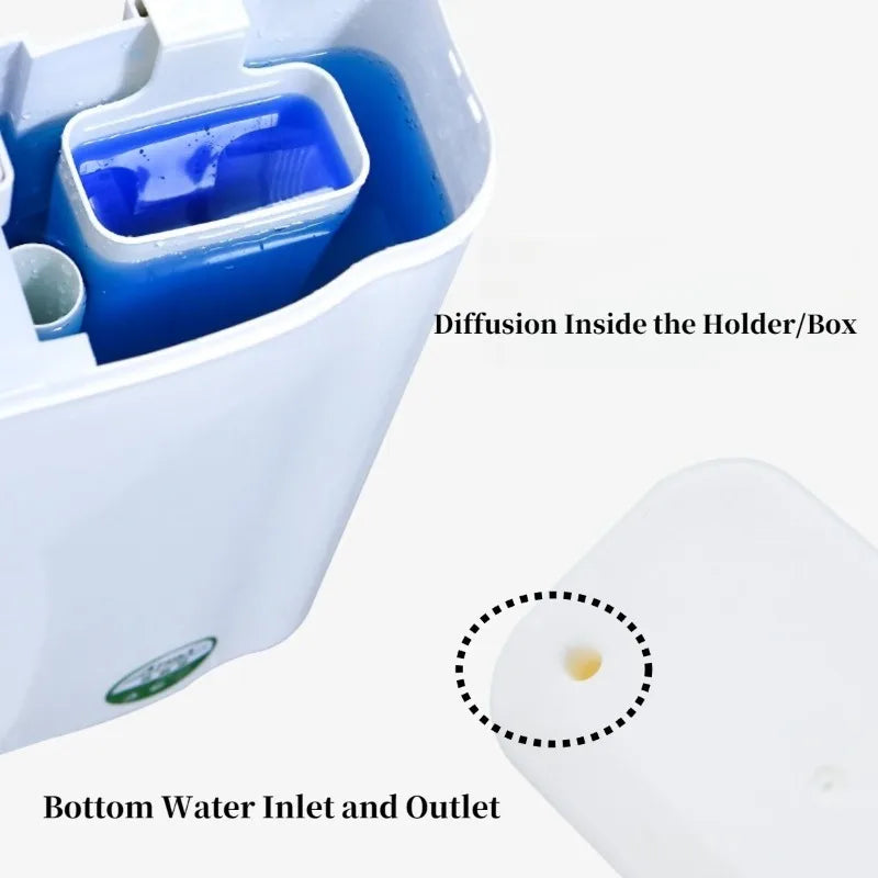 Toilet Solid Dispenser - Tank Replacement Part | Plastic - Contemporary Style - No Electricity Needed - Extends Cleaning Time Oasis Select