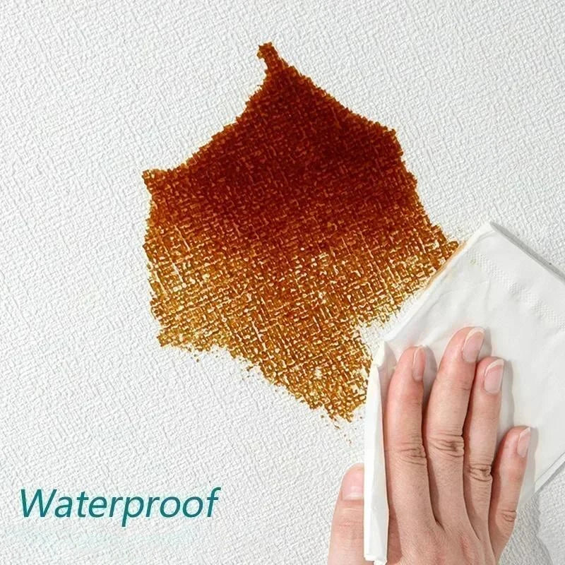 50cm Wide Self-Adhesive PVC 3D Linen Foam Solid Color Thickened Waterproof Background Wall Decoration Wallpaper/Wall Sticker. Oasis Select
