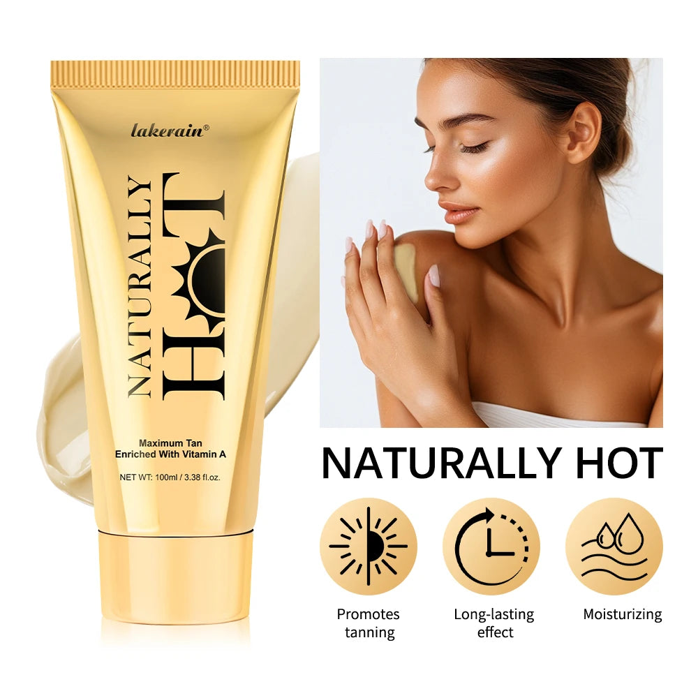 100ml Natural Body Tanning Lotion Promote Tanning Lasting Effect Even Skin Tone Body Tanner Cream Non-greasy Lightweight Makeup Oasis Select