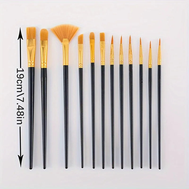 22/12/10 pcs Brush Set Plastic brush for acrylic, watercolor, oil painting for canvas, fabric and paper crafts painting supplies Oasis Select