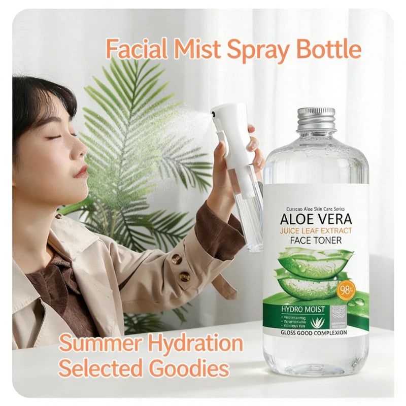 500ml Aloe Vera Hydrating Facial Toner Soothing Extract Water for Dry Sensitive Skin Moisturizing Spray with Spray Bottle Oasis Select