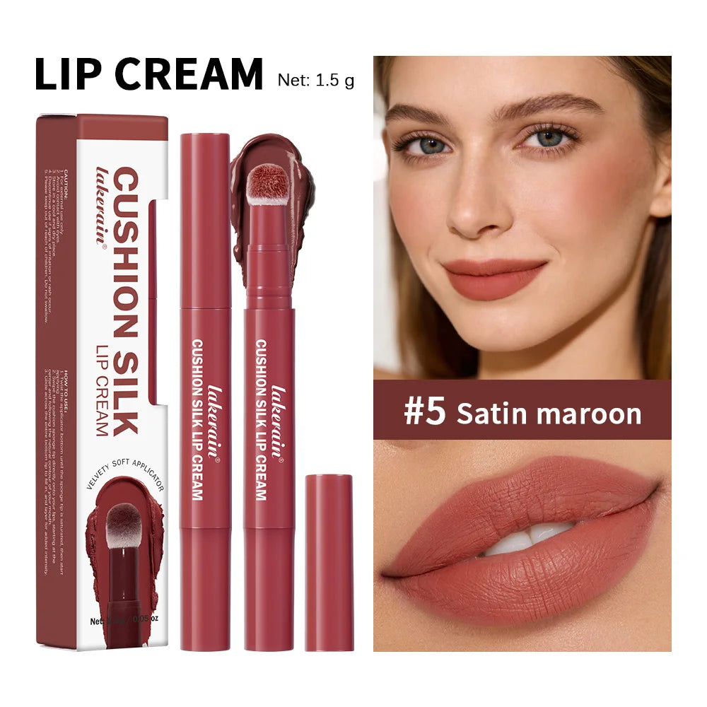 Cushion Kiss Lip Cream – Matte Waterproof Long-Lasting Lip Tint Matte Lip Tint Oasis Select 5Satin Maroon