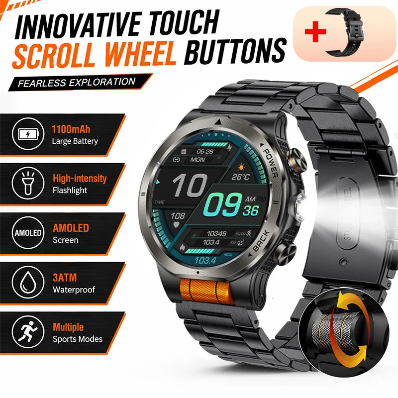 ZODVBOZ KT91 Smart Watch – AMOLED, 1100mAh, 3ATM Waterproof