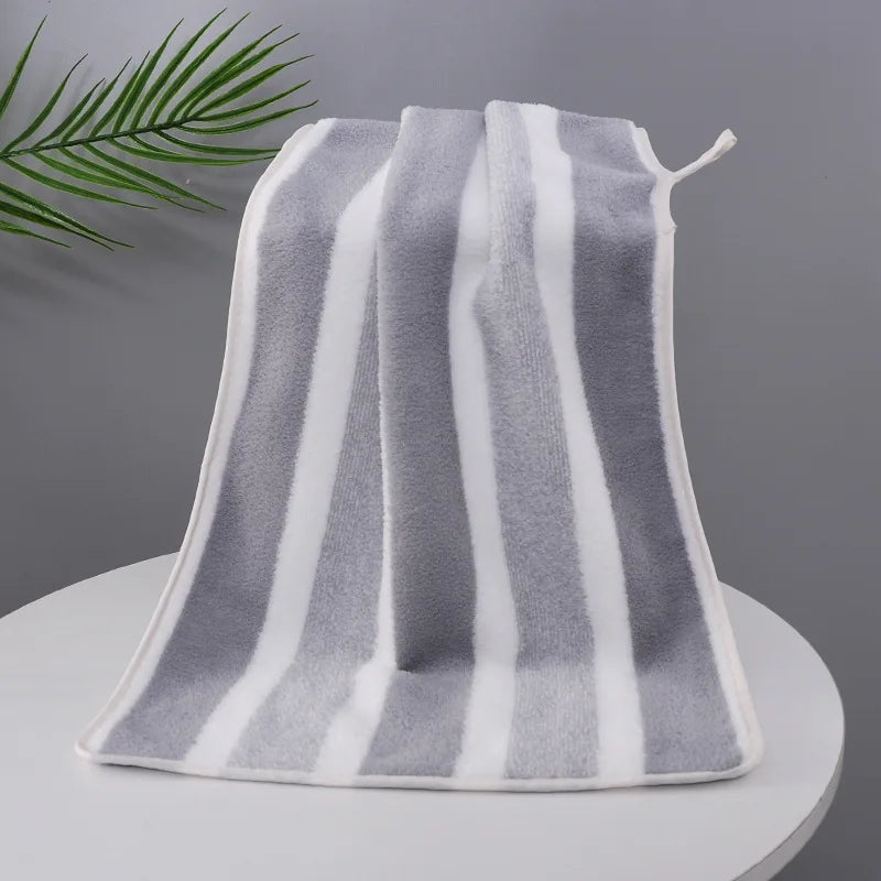 1 Pc Thickened Quick Drying Absorbent Bath Towel Soft Face Towel for Home Bathroom Oasis Select Gray 35x75cm