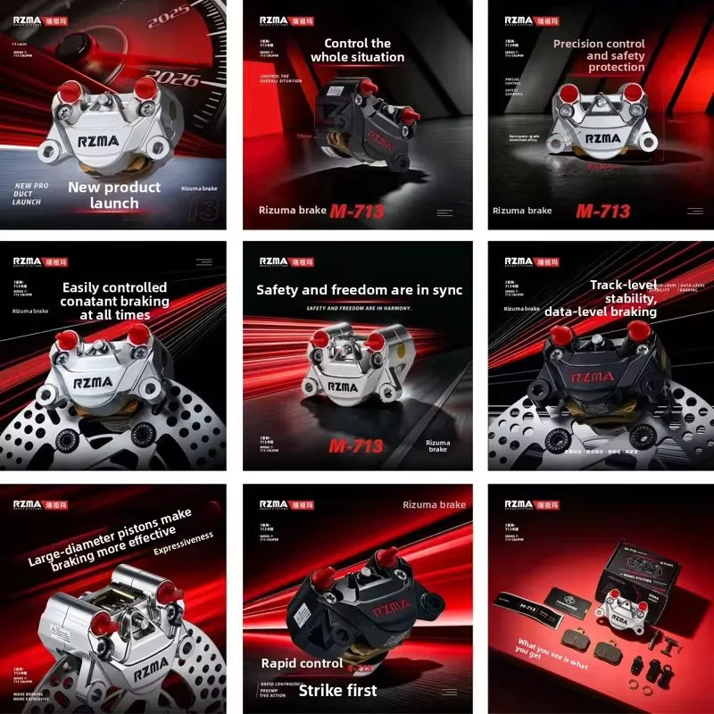 RZMA New Ruizuma M713 Small Crab Rear Caliper Universal High Temperature Performance Brake Oasis Select