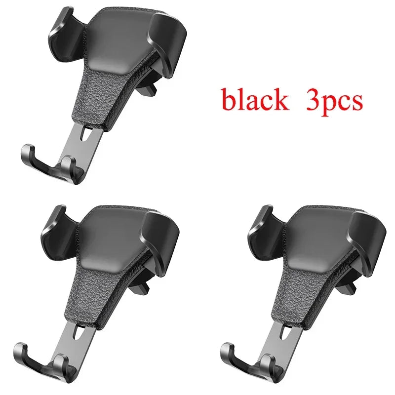 1/2/3/4pcs Universal Gravity Auto Phone Holder Car Air Vent Clip Mount Mobile Phone Holder CellPhone Stand Support For iPhone Oasis Select Black 3pcs