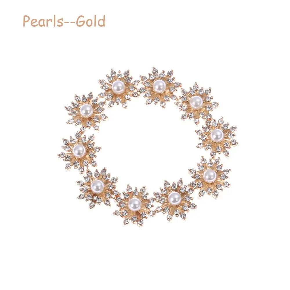 Vintage Buttons Clothing Flatback Plating Pearl Buckle Rhinestone