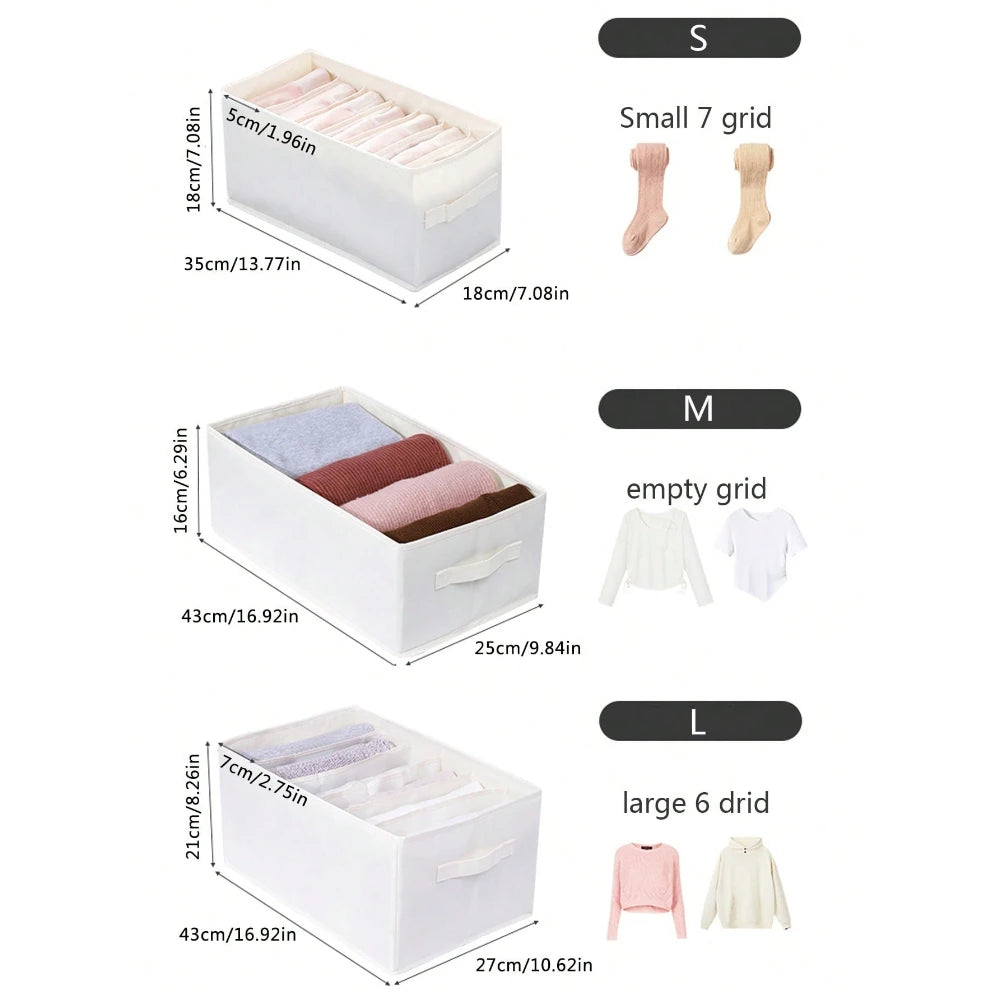 Portable Oxford Fabric Divided Drawer Storage Box Washable Closet Organizer For Pants Trousers T-shirts Oasis Select