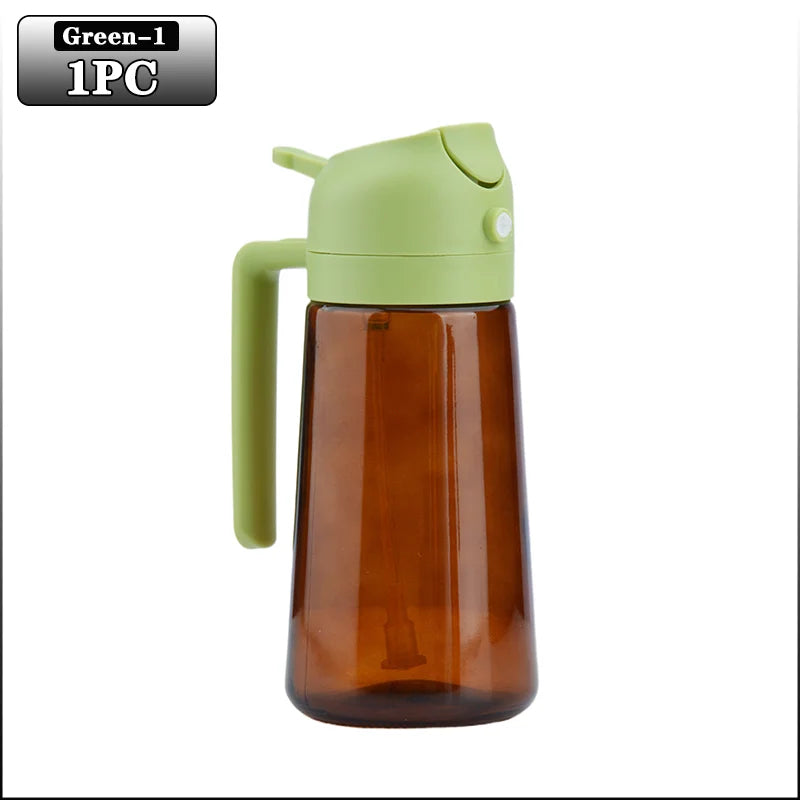 2-in-1 Dark Glass Oil Sprayer Olive Oil Dispenser Black Lightproof Oil Sprayer for Cooking Salads and Barbecues Barbecue Tools Oasis Select Green A