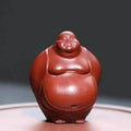 Yixing Zisha Tea Pet Maitreya Buddha Guanyin God of Wealth Small Figurine Cloth Bag Buddha Sculpture Incense Holder Ceramic Oasis Select with Big Belly
