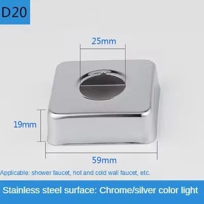 2PCS 1/2"3/4"Faucet Decorative Cover Stainless Steel Water Pipe Connector Heighten Valve Panel Shower Kitchen Faucet Accessories Oasis Select D20-2pcs