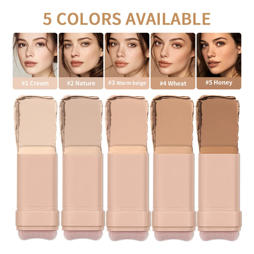 Concealing Foundation Stick 5 Shades With Built-In Brush Brighten Lightweight And Waterproof Formula Face Contour Stick Makeup Oasis Select