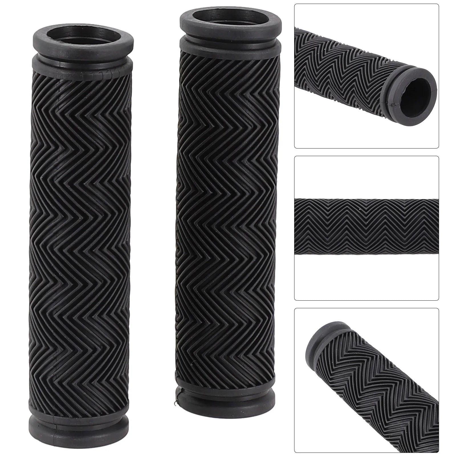 2PCS Black Mountain Bike Handlebar Grip Soft Rubber Non-Slip MTB Grips 22.2x117mm Anti-skid Bicycle Grips For Cycling DIY Decor Oasis Select
