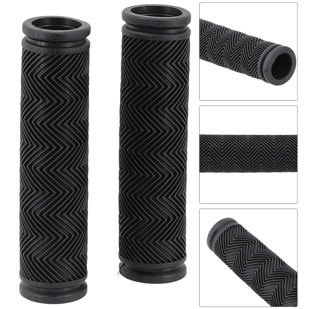 2PCS Black Mountain Bike Handlebar Grip Soft Rubber Non-Slip MTB Grips 22.2x117mm Anti-skid Bicycle Grips For Cycling DIY Decor Oasis Select