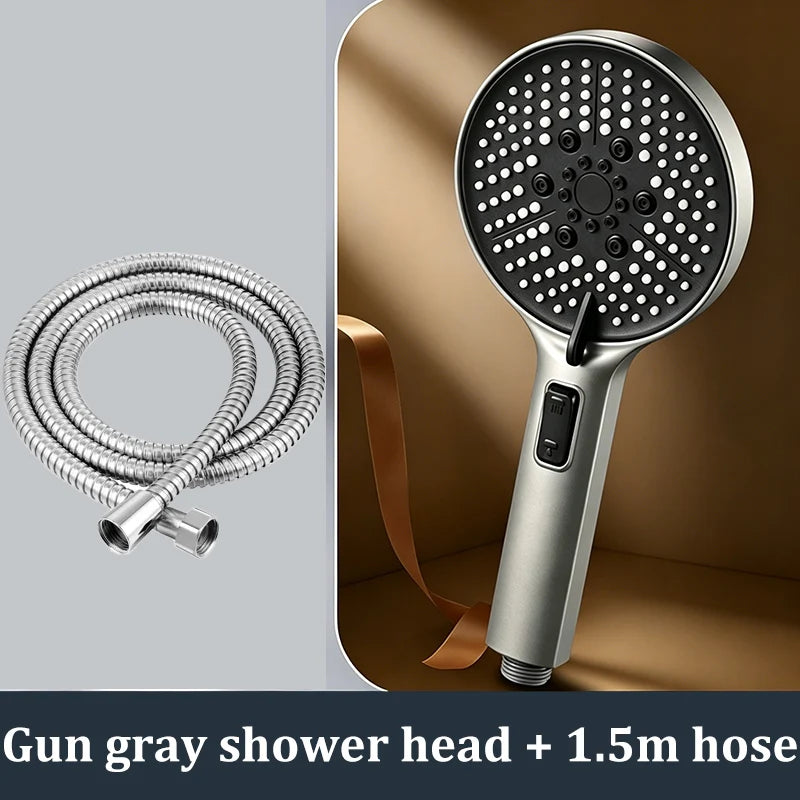 5-Mode High Pressure Handheld Shower Head | One-Key Stop