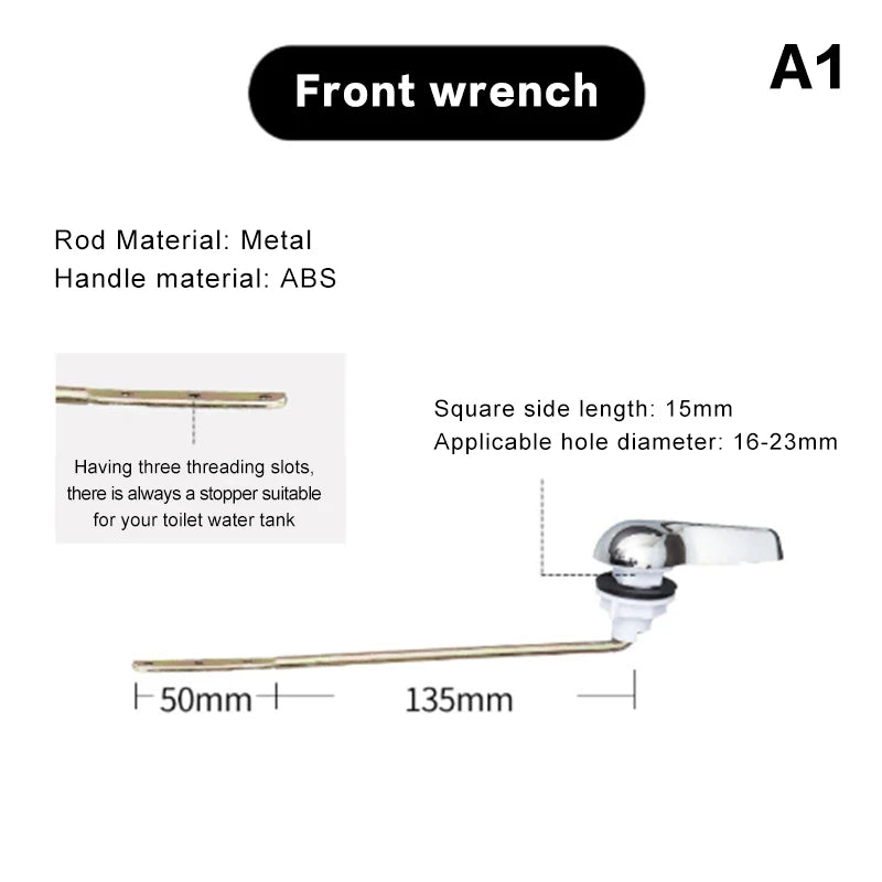 1Pc Plastic Push Button Toilet Flush Kit Front/Side/Top Mount Trip Lever Handle Side Button Switch For Toilet Seat Water Tank Oasis Select Front