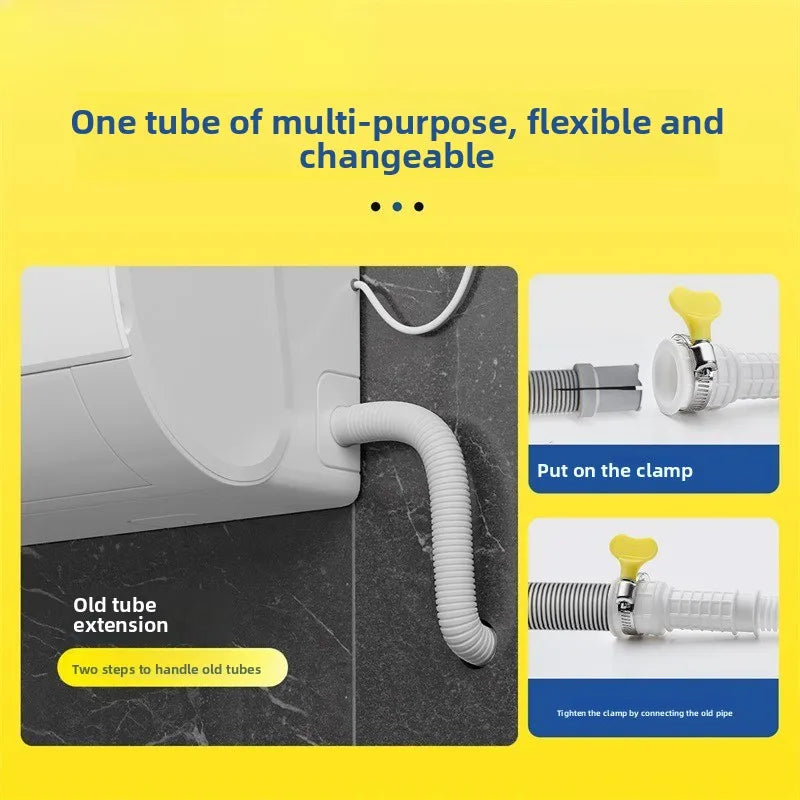 Universal Air Conditioning Drainage Hose Dehumidifier Drain Hose Lengthen 15-20 mm Cuttable Corrugated Drainpipe（White）
