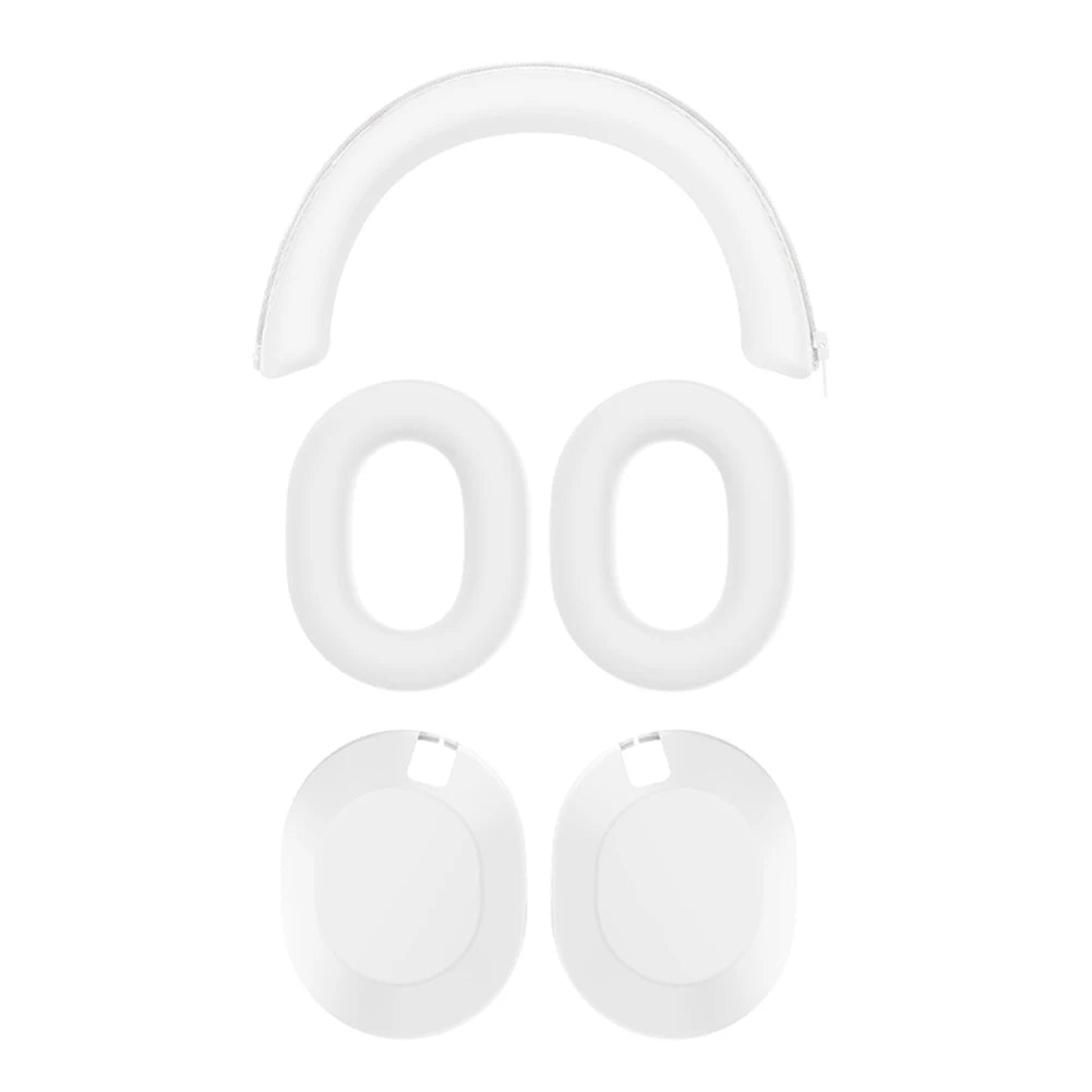 3Pcs Replacement Ear Pads Non-Scratch Silicone Headset Protective Case Headbeam/Earmuff Sleeve/Shell for Sony WH-1000XM6 Headset Oasis Select White China Mainland