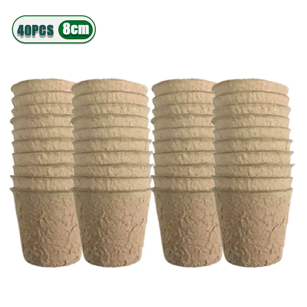 20-200PCS 3.15 Inch Peat Pots for Seedling Outdoor Garden Germination Nursery Pots Pulp Biodegradable Seed Starter Pots Kits Oasis Select 8CM-40PCS
