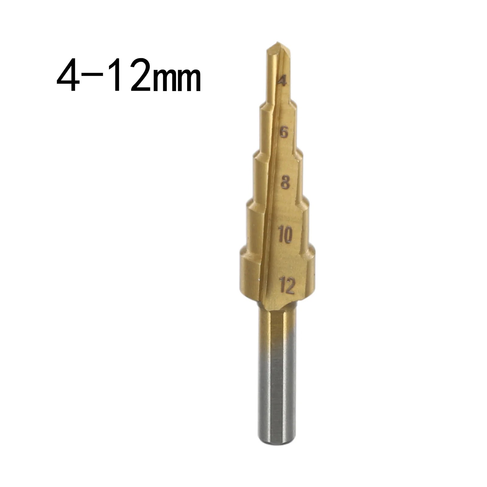 Steel Step Cone Coated Metal Drill Bit Hole Cutter 4-12/20/32mm Straight Groove Step Drill Bit Wood Metal Hole Cutter Core Drill Oasis Select