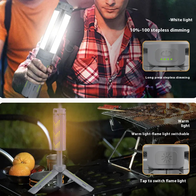 Multifunctional Folding Camping Lamp Rechargeable Portable Work Light 1000 Lumen Outdoor Hiking Fishing Telescopic Lanterns Oasis Select