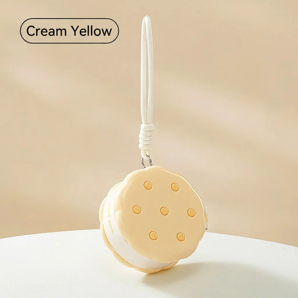 Cookie-Shaped 2-Layer Powder Puff Cosmetic Storage Box