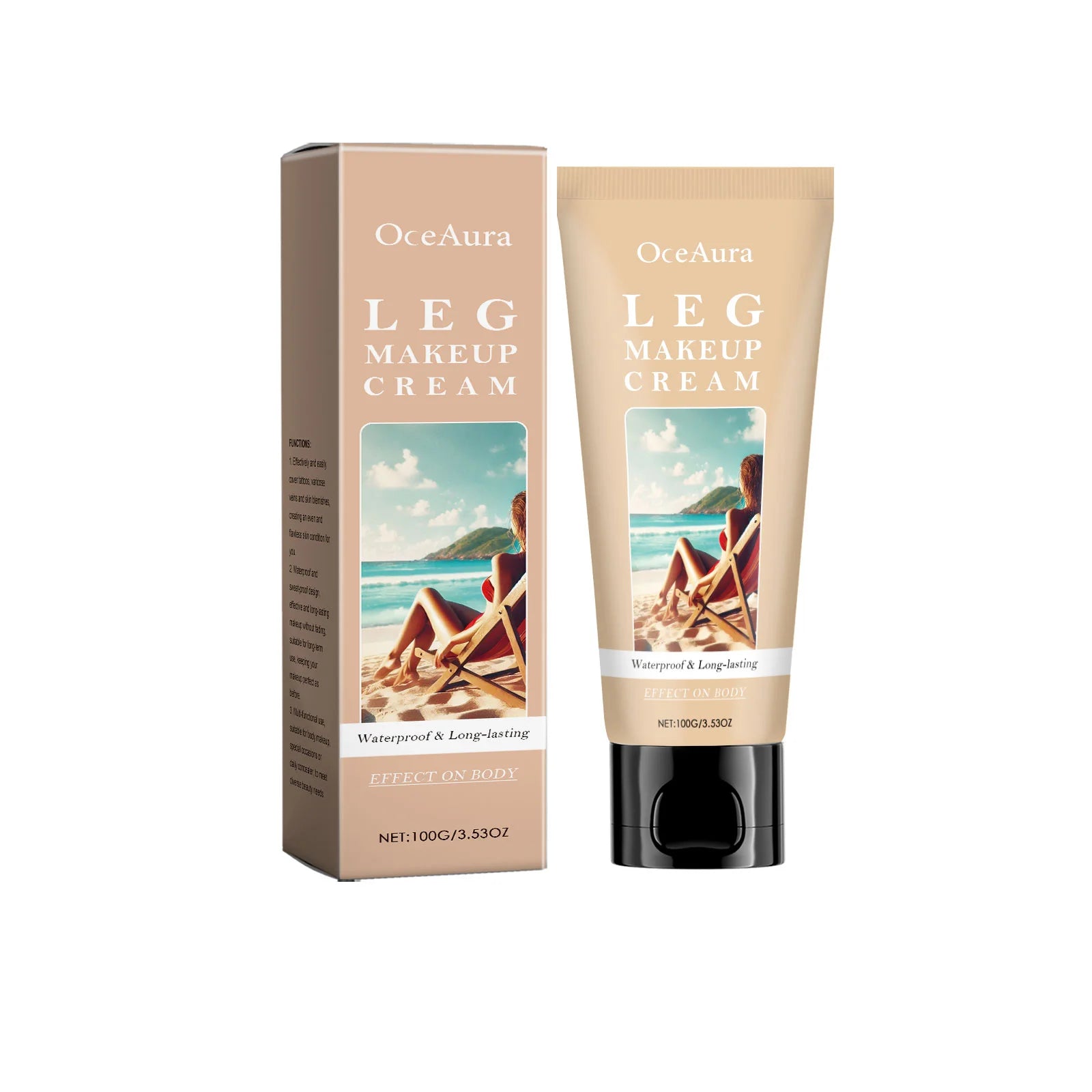 OceAura Leg Makeup Lotion – Waterproof Body Foundation Body Foundation Lotion Oasis Select A Ivory White
