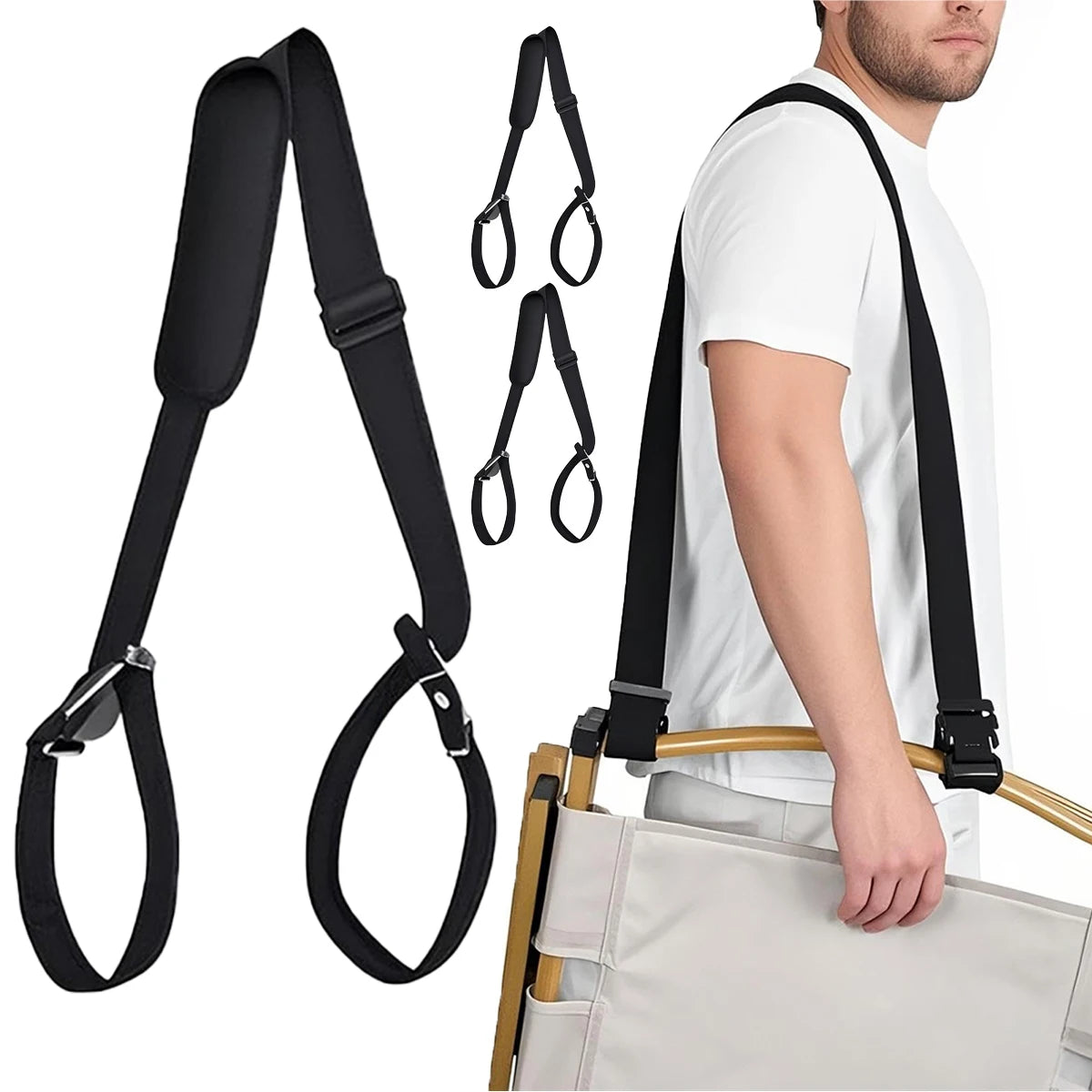 1/3PCS Camping Chair Straps Adjustable Beach Carry Handle Heavy Duty Replacement Universal Folding Chair Outdoor Picnic Gear Oasis Select