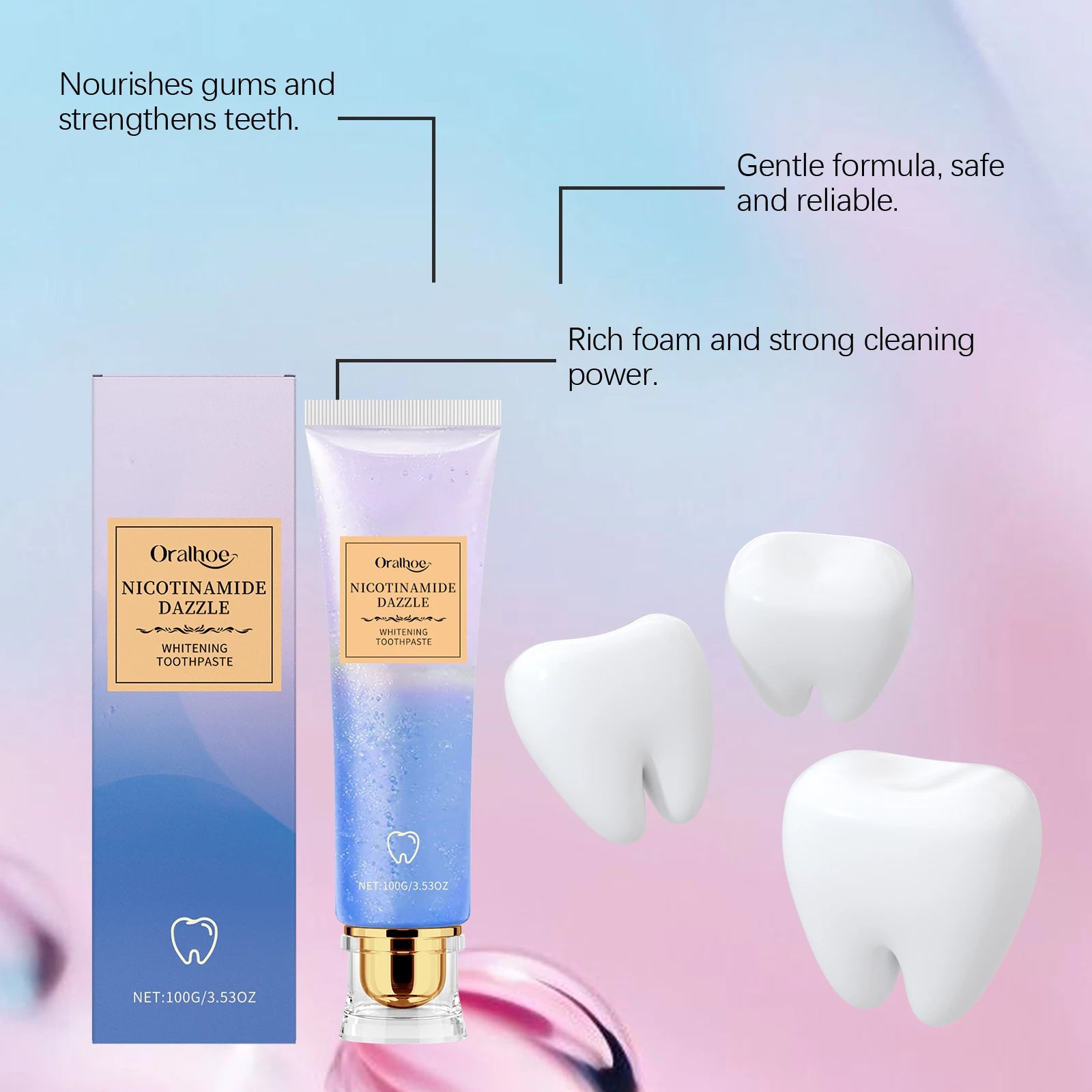 Niacinamide Corrector Toothpaste Whitening Teeth Stain Plaque Remover Protect Enamel Reduce Yellowing Tooth Refreshing Oral Care Oasis Select