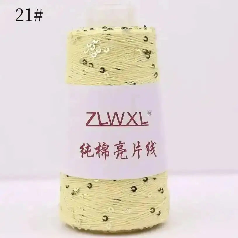 Sequin Cotton Yarn DIY Knitted Decoration Hand Crochet 400M