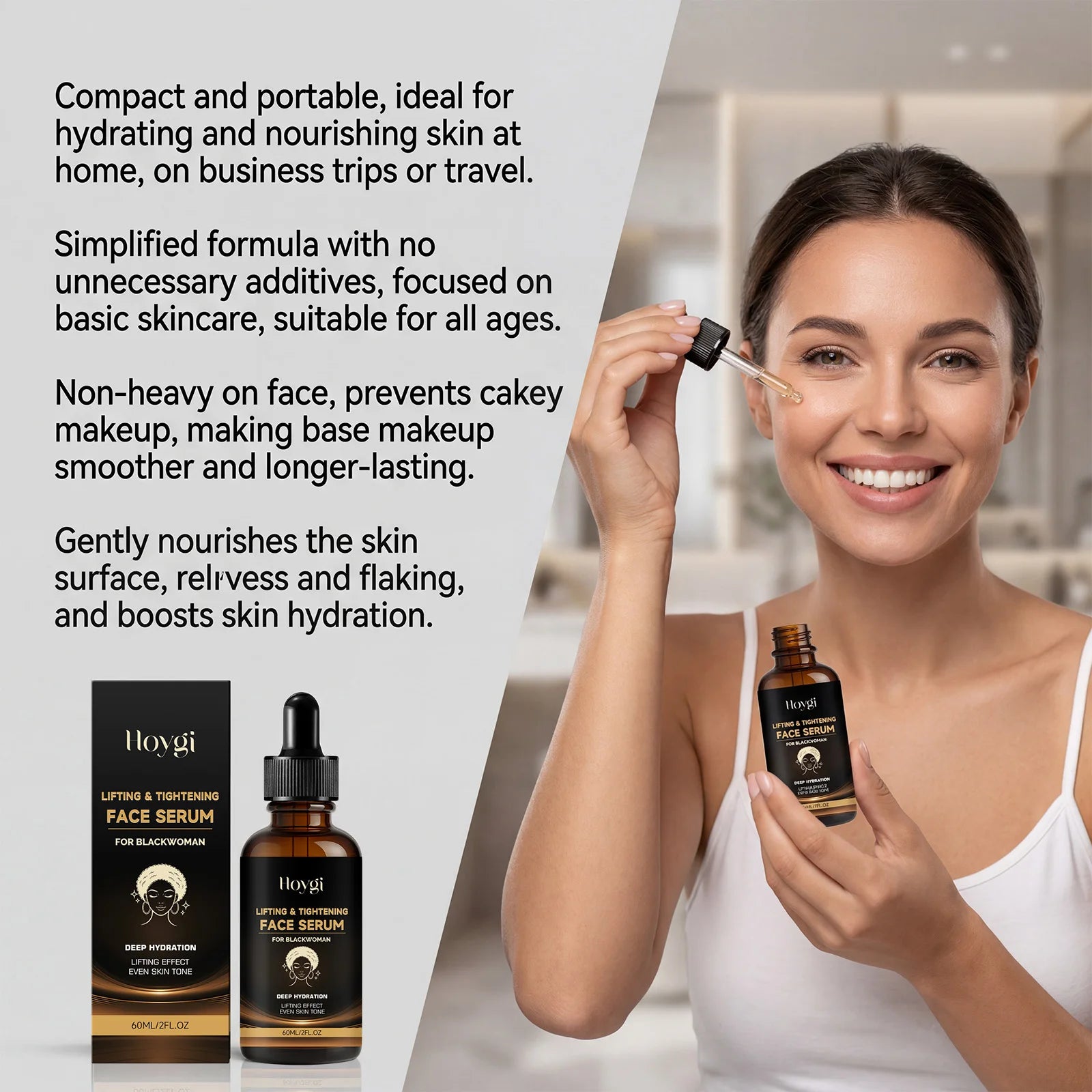 Lifting Tightening Face Serum Brightening Niacinamide & Hyaluronic Acid Collagen Hydrating Serum Daily Firming Skincare Moistur Oasis Select