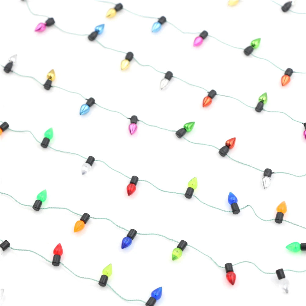 1m Dollhouse Miniature A String Of Multi-coloured Plastic Christmas Lights The Bulb Will Not Be Bright Oasis Select