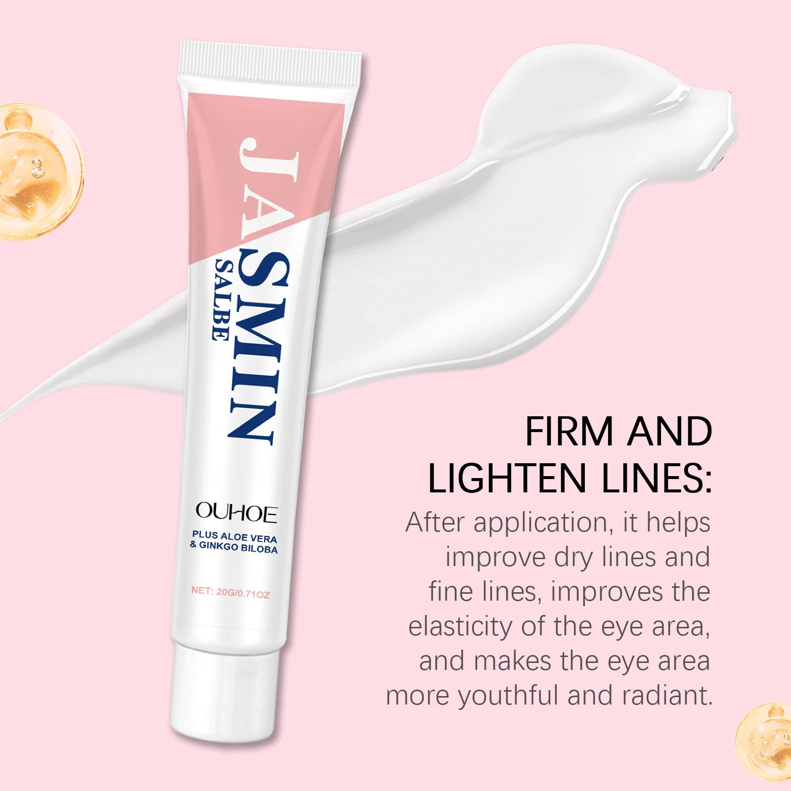 20g Jasmine Eye Cream Deep Moisturizing Nourishing Fade Fine Lines Tightening Enhance Skin Elasticity Lifting Eyes Care Lotion Oasis Select
