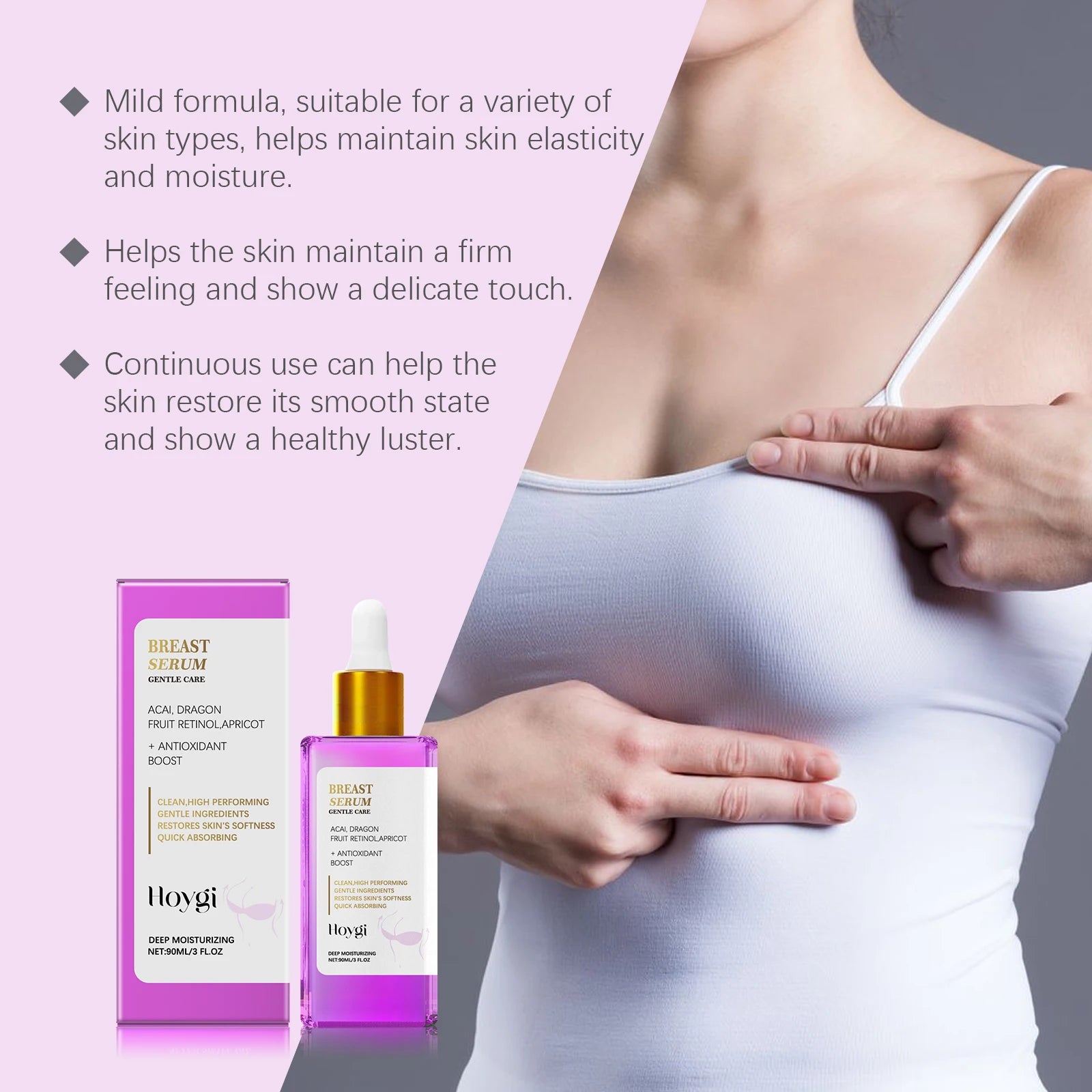 Firming and Plumping Breast Serum - Lifting, Moisturizing and Enhancing Elasticity Nourishing Massage Breast Care Essence Oasis Select